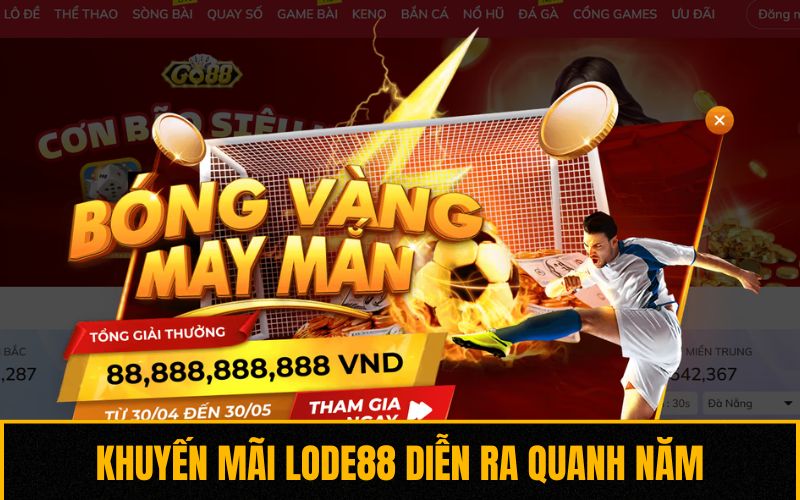 Khuyến mãi Lode88 diễn ra quanh năm Khuyến mãi Lode88 diễn ra quanh năm