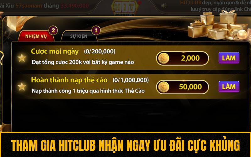 Tham gia Hitclub nhận ngay ưu đãi cực khủng