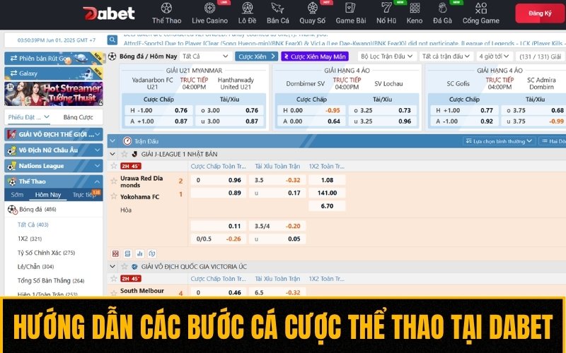 Hướng dẫn các bước cá cược thể thao tại nhà cái